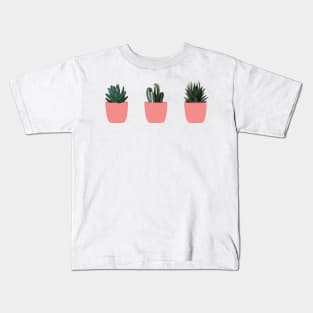 Orange Coral Potted Plants Kids T-Shirt